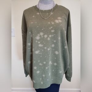 Sage and Beige Splatter Sweatshirt NWT